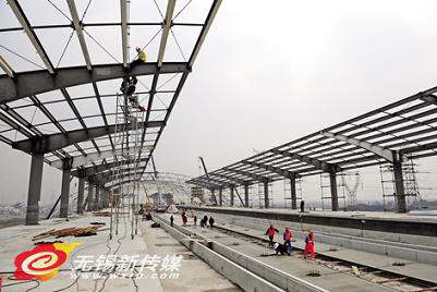 屋顶上的站台 沪宁城铁无锡段惠山高架站台